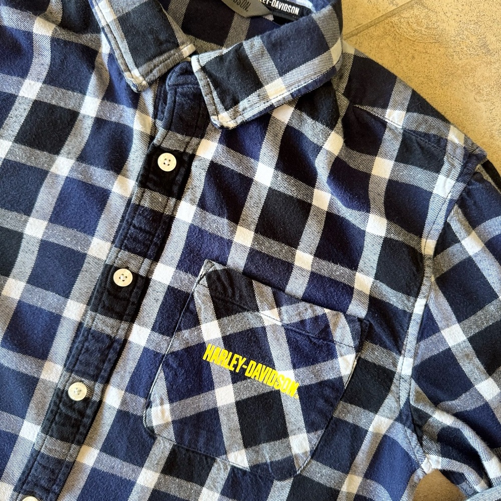 Harley Davidson navy blue flannel shirt Size Small